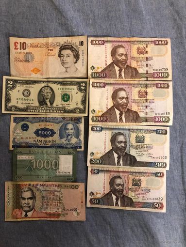 Набор банкнот 9 штук