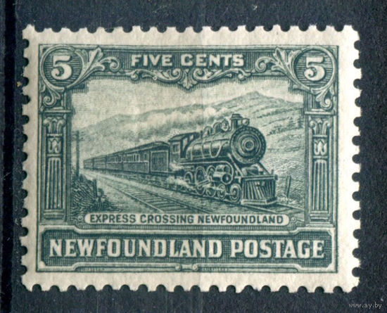 Британские колонии - Ньюфаундленд - 1928г. - паровоз, 5 с - 1 марка - MH [Mi 133]. #3-WB-100-A-1