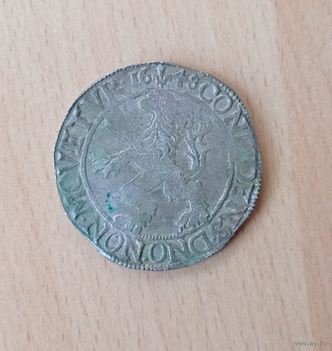 ТАЛЕР КАМПЕН 1648. Родная патина.БЛЕСК.