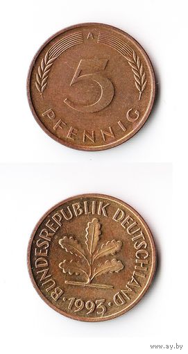 5 пфеннигов Германия 1993 года(A)