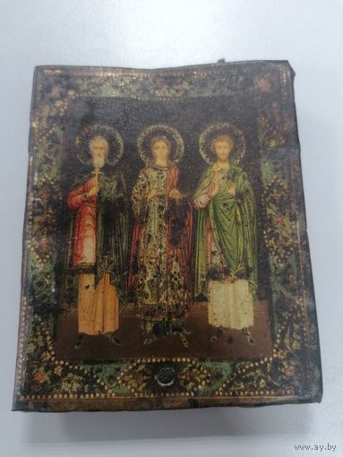 Старинная икона на металле 19 век