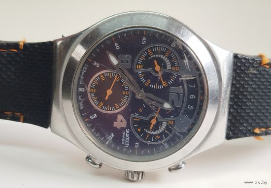 Часы "Swatch" хронограф,корпус сталь