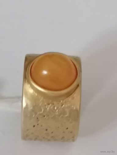 Кольцо, 925. Желток янтарь.