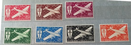 Французские колонии 1942 Сент-Пьер и Микелон** Свободная Франция. Омнибус** Полная серия без наклеек и их следов