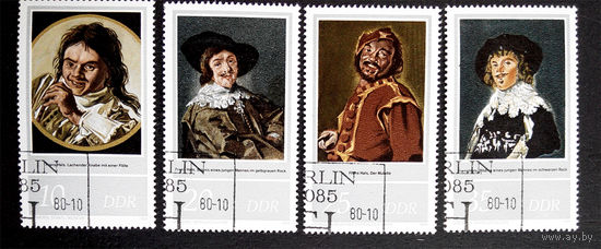 ГДР 1980 г. 400-летие Ф. Хальса. Живопись. Культура. Искусство, серия из 4 марок #0021-И1P4