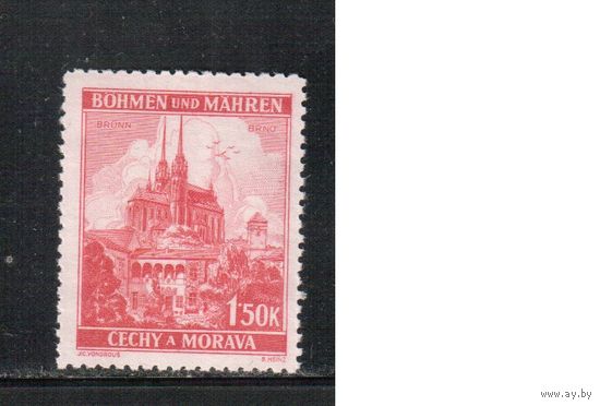 Германия(Оккупация Боснии и Моравии)-1939,(Мих.30 ) **  , Стандарт, Война,Архитектура, Брно,
