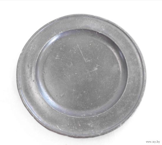 МИНИАТЮРНАЯ ПОСУДА Блюдце Тарелка Подставка Олово Пьютер 7,5 см