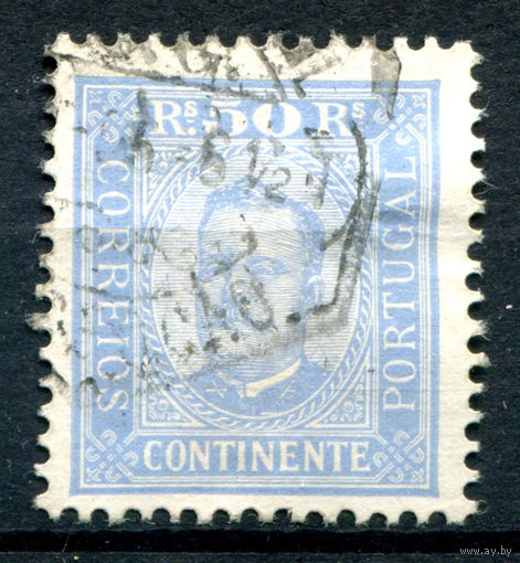 Португалия (Королевство) - 1892/94г. - Король Карлуш I, перфорация, 11 1/2, 50 R - 1 марка - гашёная [Mi 71]. #1-Po-9-A-1