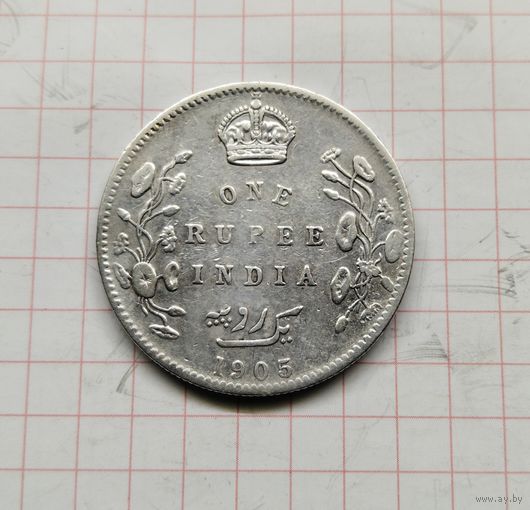 Британская Индия 1905г 1 рупия.
