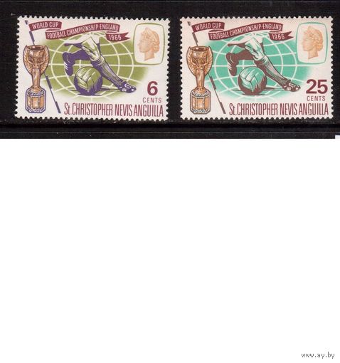 Сент-Кристофер-1966(Мих.166-167) ,** ,  ЧМ-1966 по футболу, Английские колонии