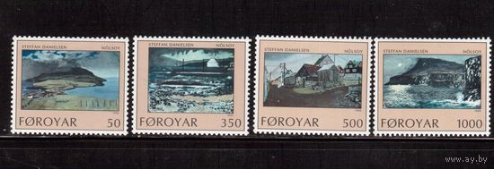 Фареры(Дания)-1990, (Мих.207-210), **,  Искусство,Живопись,