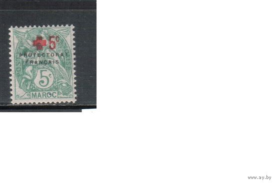Марокко-1915,(Мих.А20)  * , Стандарт, Надп. Красный Крест, Протекторат Франции, (одиночка)