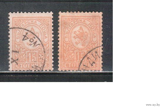 Болгария(Княжество)-1889, (Мих.32Е ),  гаш. , Стандарт, Герб,  перф. 12 3/4 , оттенки