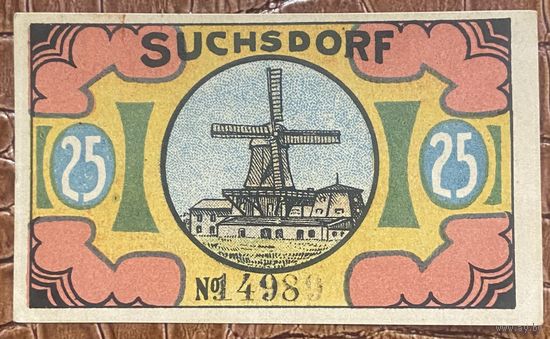 Нотгельд 25 пфеннигов 1921 год. Зуксдорф,. Веймарская республика