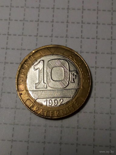 10 франков Франция 1992 год