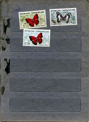 Центральноафриканская Республика,1960,  бабочки, 3м   чистые
