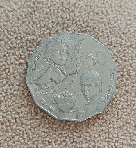 Австралия 50 центов, 1998 200 лет путешествию Джорджа Басса и Мэтью Флиндерса