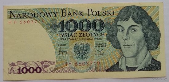 Польша 1000 Злотых 1982 Серия -HY-, XF, 415