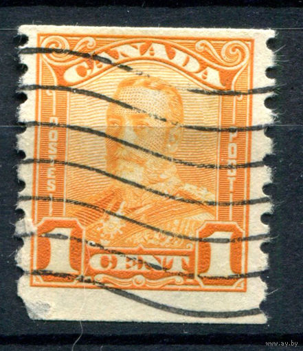 Британские колонии - Канада - 1928/29г. - король Георг V, перфорация 8:б/п, 1 с - 1 марка - гашёная [Mi 128 D]. #3-WB-84-A-1