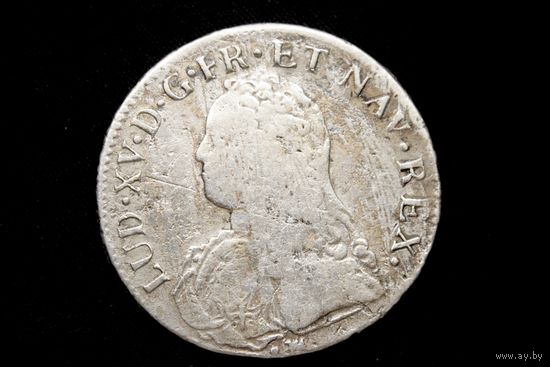 Талер (экю) 1728 г. Франция, Людовик XV