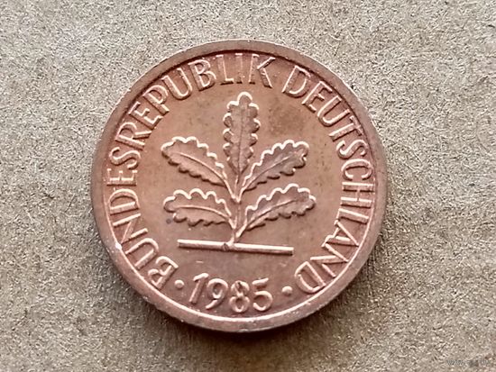 ФРГ 1 пфенниг, 1985"F" (К-U-)