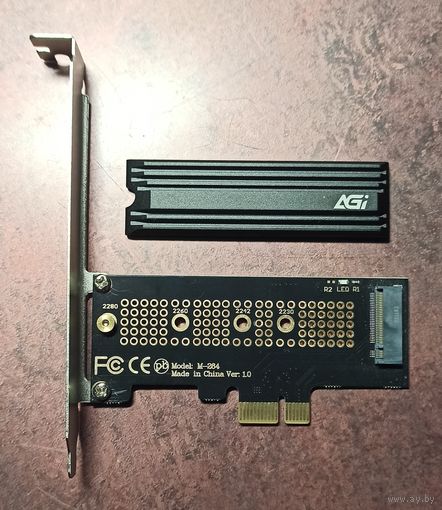 Адаптер M.2 NVMe SSD на PCI-E  с радиатором