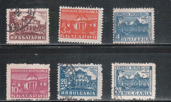 Болгария-1948, (Мих.680-687), гаш. , Стандарт, Курорты , 6 марок