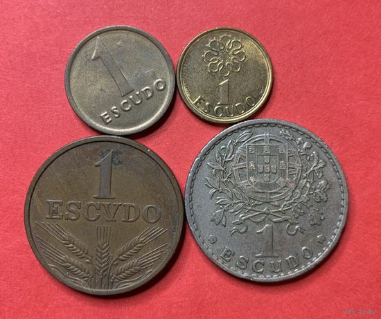 Португалия 4 разные монеты по 1 эскудо