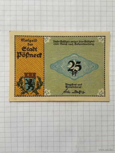 25 пфеннигов (нотгельды) г. Германия.-2912