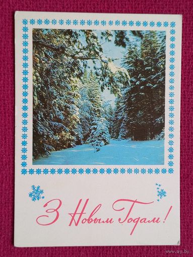 С Новым Годом! Белорусская открытка. Минкович 1972 г. Чистая.