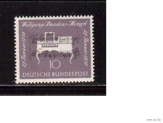 Германия(ФРГ)-1956,(Мих.228), ** , 20-лет Моцарту, Музыка