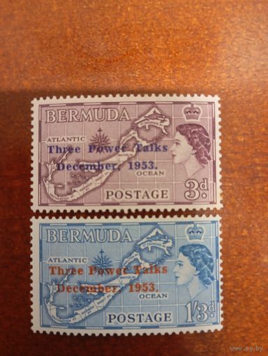 Бермуды 1953 г. полная серия MLH OG карты