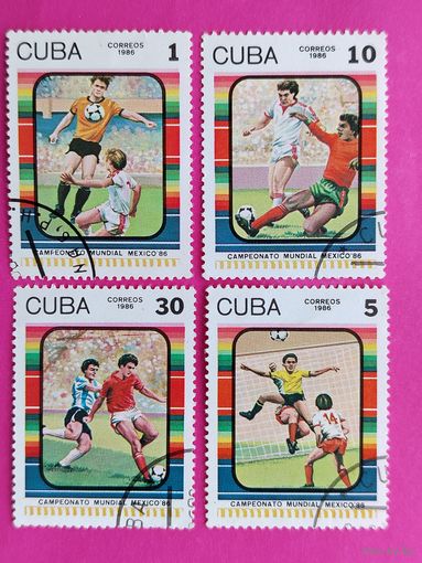 Куба. Футбол. ( 4 марки). 1986 года. 8-14.