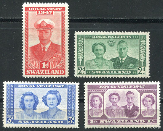 Свазиленд 1947 ** Королевский визит серия 4 марки. Британские колонии
