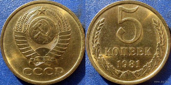 5 копеек 1981 года. UNC