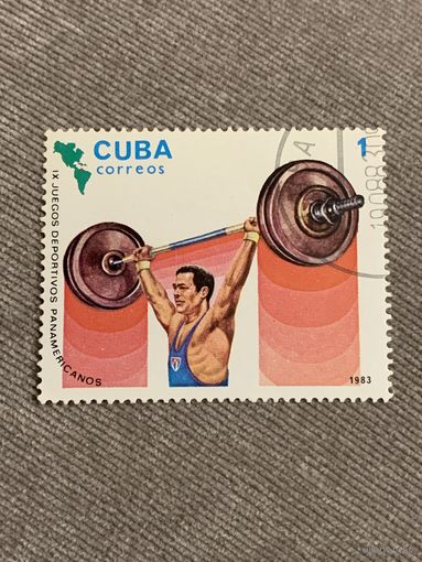 Куба 1983. Панамериканские игры. Тяжелая атлетика. Марка из серии
