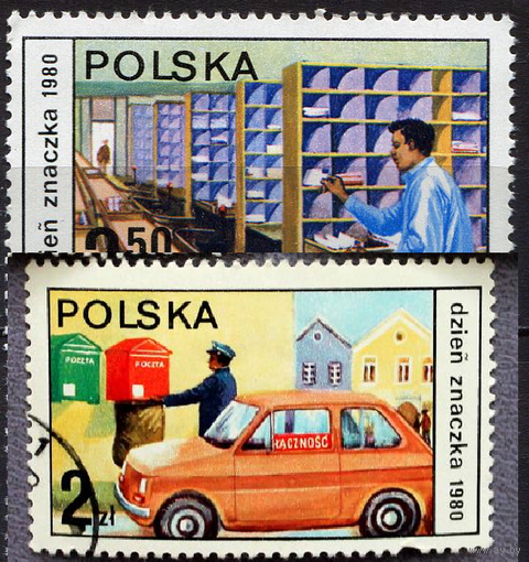 Польша 1980 Почта Автомобиль
