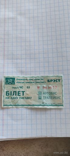 Талон на проезд г. Брест
