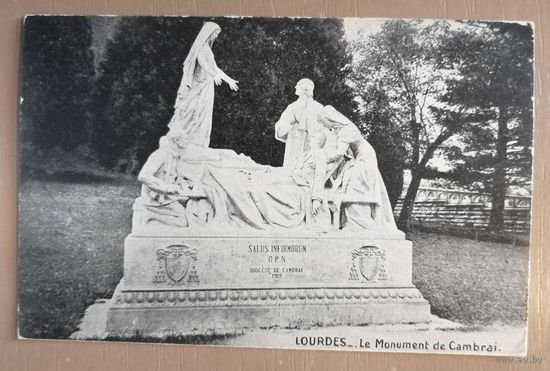 Почтовая карточка, Франция, Лурдес, памятник епархии Камбраи