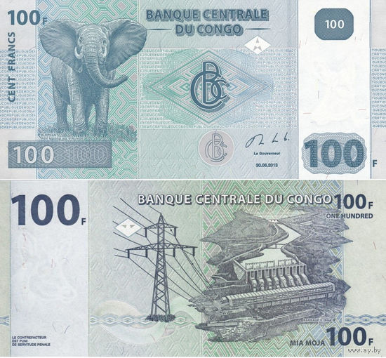 Конго 100 Франков 2013 UNC П1-45