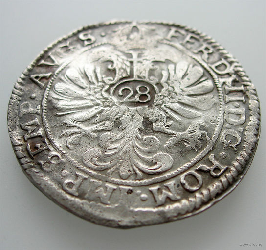 Флорин (28 штюверов, 2/3 талера), Германия, Ольденбург, Антон Гюнтер (1603-1667). C именем Фердинанда III