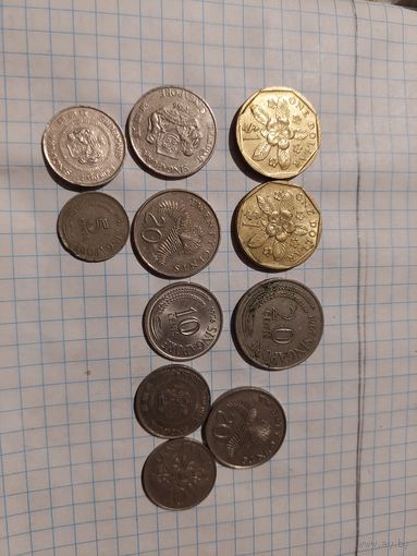 Монеты Сингапур 11 шт
