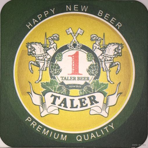 Подставку под пиво "Taler ".  Размер 93*93 ( 94*94 )