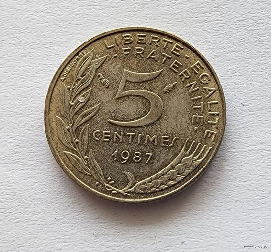 Франция 5 сантимов, 1987
