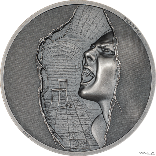 RARE Острова Кука 5 долларов 2023г. "Ловушка - Побег". Монета в капсуле; подарочном футляре; сертификат; коробка. СЕРЕБРО 31,10гр.(1 oz).