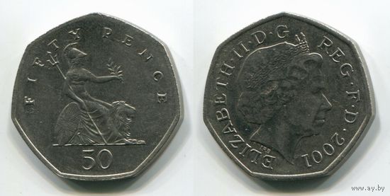 Великобритания. 50 пенсов (2001)