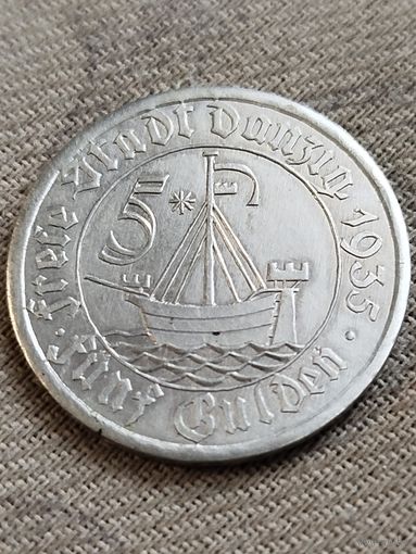 Распродажа - 5 гульденов 1935г.,Вольный город Данциг (копия)