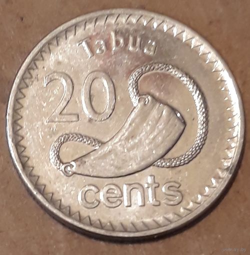 Фиджи 20 центов 2013 Попугай Кака
