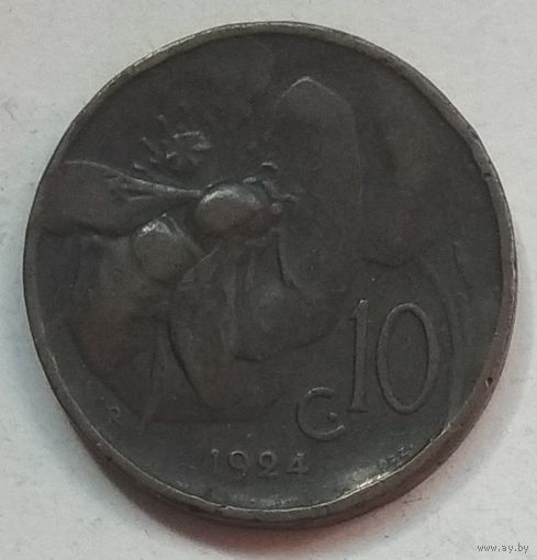 Италия 10 чентезимо 1924 г.
