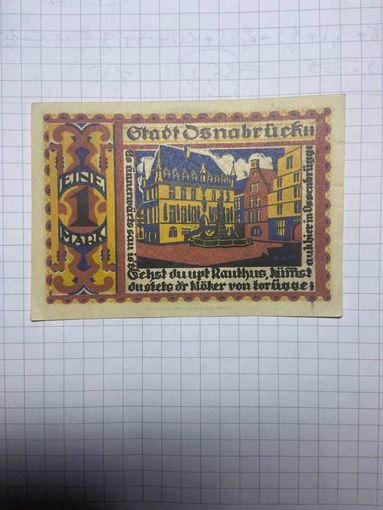 1 марка (нотгельды) г. Германия.-1412